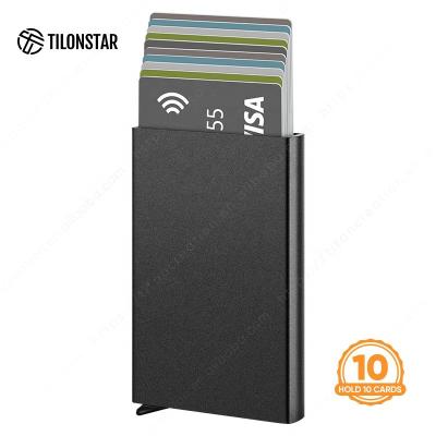 China Anti Theft Rfid Blocking Hot Sale Minimalist Wallet Aluminum Cheap Wallets For Men Rfid Pop Card Holder for sale