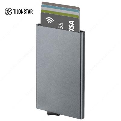 China RFID Blocking Protect Wallet Wholesale Security Card Holder Automatic Porta Card Case Slim Metal Wallet for sale