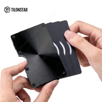 China outdoor map & Aluminum Money Pouch Box Credit Card Holder Minimalist Rfid Wallet With Money Clips Men's Noise Wallet for sale