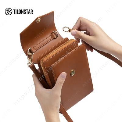 China Multifunctional Female Wristlet Long Genuine Leather Women Wallet Purpose Latch Long Purse Strap Money Bag Purse Wallets for sale