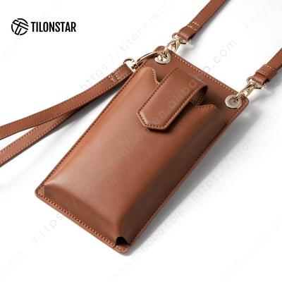 China Lady Cell Phone Wallet fashion genuine leather women cross body bags multifunctional small purpose purse cell phone bags for sale