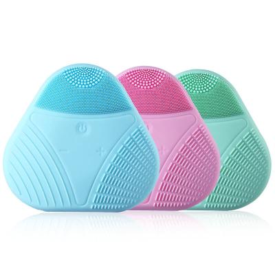 China DEEP CLEANING Scrub Sonic Washing Clean Face Brush Cleaner Set Silicone Electric Facial Cleansing Brush for sale