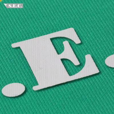 China Latest Design 3D Letter E High Quality Heat Printing Transfer Iron On Letters For Garment for sale