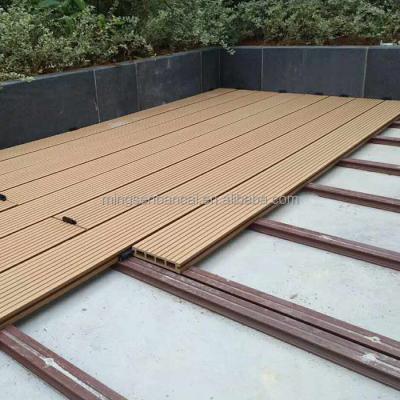 China Weatherproof Eco - Friendly Wood Plastic Composite Surface WPC Grain Exterior Decking for sale