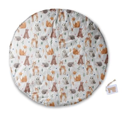 China Canvas Cloth Fabric Toy Eco Print Kids Cute Nursery Carpet Baby Educational Friendly Customized Size Animals Customized Crawling Mat for sale