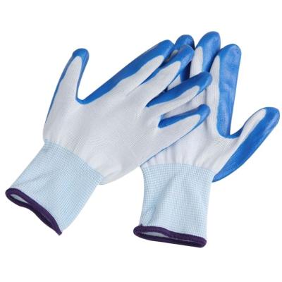 China Top Sale Resistant To Corrosion Anti-Slip Polyester Weave 13 Gauge Nylon Nitrile Coated Gloves For Mechanical Work for sale