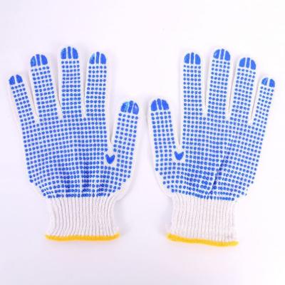 China Comfortable Thicker High Elasticity Nylon Machine White Pvc Dotted Work Gloves For Metal Stamping Plastic Factory for sale