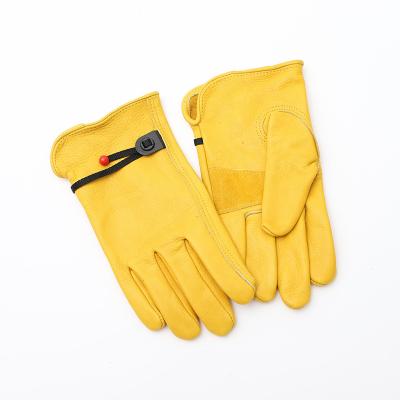 China Outdoor Barbecue Heat Insulation Leather Gloves Camping Campfire Anti-Hot Flame Safety Gloves For Picnic for sale