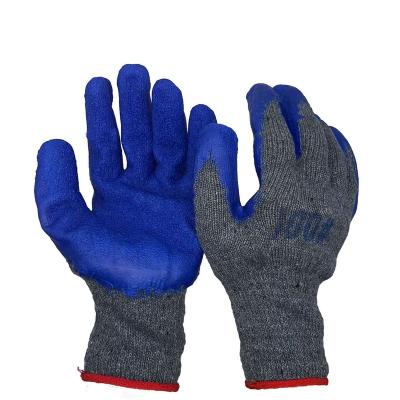 China Popular HPPE anti-cut latex crinkle palm blue dipped rubber thickened gloves for gardening for sale