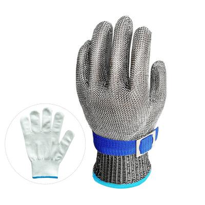 China Cheap Washing Resistance Slaughter Adjustable Stainless Level 5 Anti-Cut Gloves For Site Work for sale