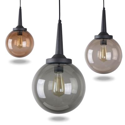 China 25Cm Simple Modern Nordic Iron Round Globe Ball Restaurant Colorful Led Acrylic Pendant Light for sale