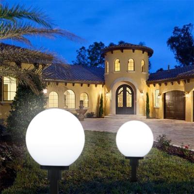 China Garden 450mm Round Ball Acrylic Plastic Package Outdoor Led Globe Garden Landscape Pathway Lawn Lamp Spike Light for sale