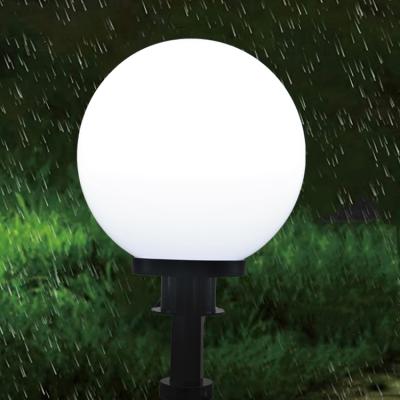 China Garden 250mm Round Ball Acrylic Plastic Package Outdoor Led Globe Garden Landscape Pathway Lawn Lamp Spike Light for sale