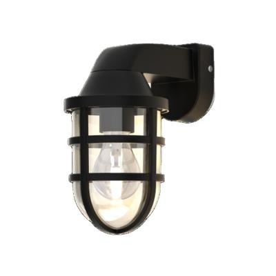 China Garden E27 Led Retro Vintage Bulb Style Exterior Wall Mount Light European Industrial Black Sconce Bulkhead Outdoor Wall Lamp for sale