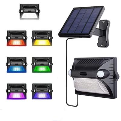 China Outdoor Waterproof Motion Sensor Automatic Separate Color Changing Garden Panel Fence Solar 12pcs SMD Led Wall Lights for sale