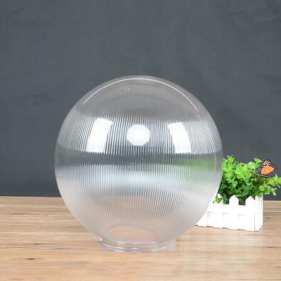 China Morden 300MM Large Round Shape Street Lamp Shade Modern Clear Prismatic Lead Plastic for sale