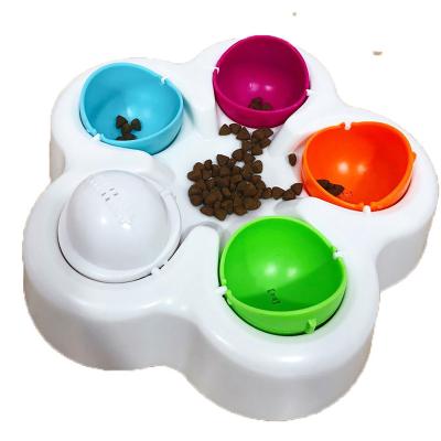 China New Design Sustainable 360 ​​Degree Rotating Pet IQ Training Automatic Dog Chasing Toy For Cat Slow Food Feeding Bowl Stocked for sale