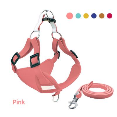 China Custom Adjustable Straps Dog Harness Leash Vest Reflective Soft Vest With Padded Handle for sale