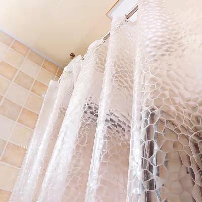 China Waterproof And Rustproof Thickened Water Sustainable 3D Cube Bathroom Shower Curtain for sale