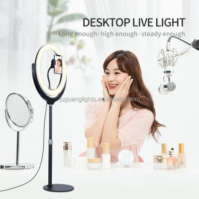 China Mini Wholesale 12inch Led Selfie Fill Ring Light Set 10 14inch Selfie Phone Led Large Circle Ring Light With Desktop Stand for sale