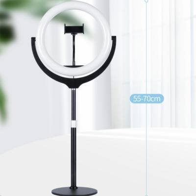 China 12 Inch Mini Three Color Portable Ring Light With Foldable And Flexible Stand With Phone Holder For Live Streaming for sale