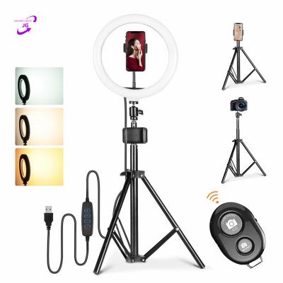 China PORTABLE 10inch Dimmable Ring Light Led Lamp Studio Camera Ring Light Photo Phone Video with Tripods Selfie Stick Ring Fill Light for sale