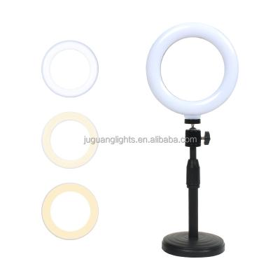 China Mini 6Inch 10inch LED Light Photo Ring Lamp Dimmable Circular Beauty Tripods Lamp Selfie Photographic Lighting for sale