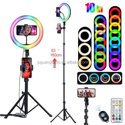 China PORTABLE 21 Colors Photograph Live Rgb Ring Lighting 10Inch 26Cm 12Inch 30Cm Makeup Led 10nch Ring Light With STAND for sale