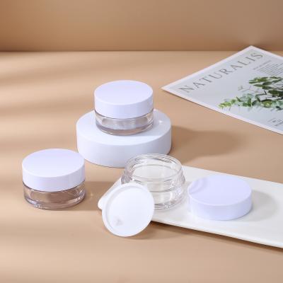 China Custom Cosmetic Packaging Jar Lightweight PET Luxury Cream Jar With Lid for sale