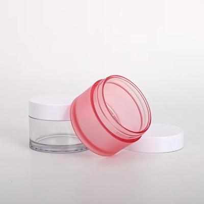 China Lightweight Double Wall Cream Jar Plastic Cosmetic Cream Containers for sale