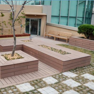 China Anti-water wpc interlock stone interlock exterior decking tiles outdoor garden patio decorative floor tile for sale