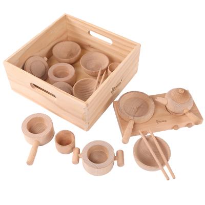 China Pretend Toys Amazon Factory Direct Sales 2022 Hot New Beech Tea Kettle Kitchen Toys Wooden Children Pretend Puzzle Game for sale