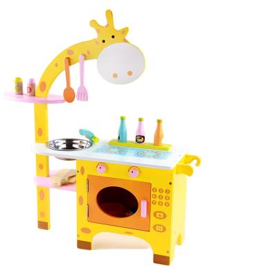 China Playing Amazon cartoon giraffe hot-selling kitchen toys water proof assembled wooden toy wholesale maunfactory for sale