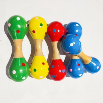 China 2021 New Trend Sand Hammer Small Double Head Orff Instruments Hand Bell Early Education Montessori Toys. for sale