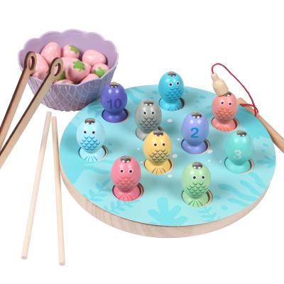 China Funny Early Education Kids Hands - Eye Coordination Exercises Fishing Montessori Toys Eco-friendly Wooden Material Toy for sale