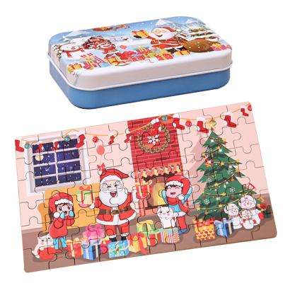 China Hot Selling Cartoon Toy High Quality Christmas Noise Themed Jigsaw Toys In Amazon Christmas Snow Chimney Jigsaw Toys for sale