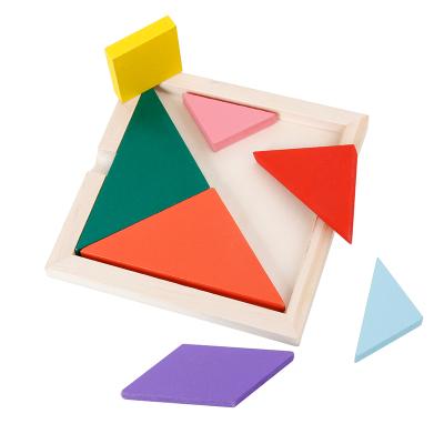 China DIY Practice 7 Pieces Tangram Puzzle New Games Puzzle Toy High Quality Colorful Wooden Manufacturer Direct Sale For Kids Accepable for sale