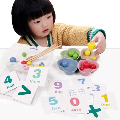 China Hot Sale Eco-friendly Material Toy Montessori Toys Wooden Clip Kids Math Beads Multi-Functional Early Educational Practice Wands Kids Toys for sale