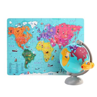 China Best Eco-friendly Material Selling Columbus World Wooden Map For Kids 3D Jigsaw Puzzle Toys For Kid High Quality Montessori Learning Educational Toy for sale