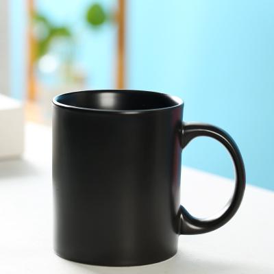 China 11OZ Matt Black Blank Sublimation Ceramic Disposable Cheap Coffee Mug for DIY Printing for sale