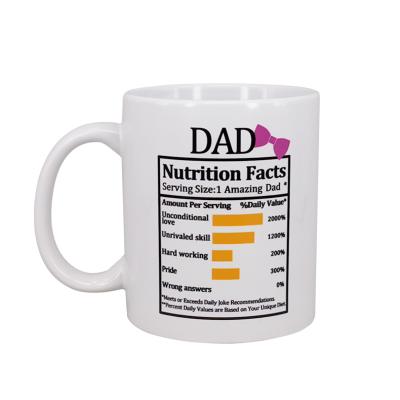 China 11OZ Sublimation Disposable Creative White Mug Best Father's Day Gifts For Dad for sale