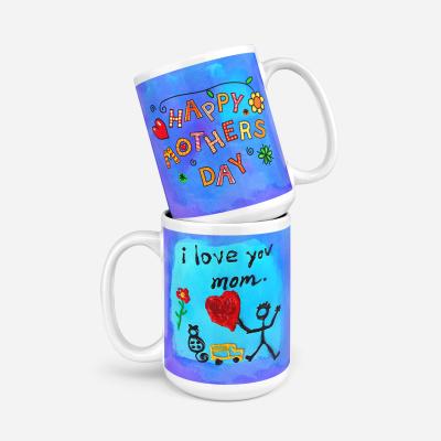 China Customized Disposable 15Oz Sublimation Blank Full Envelope Customized Mom Quotes I Love You Mug Cute Paint Mug for sale