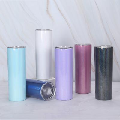 China Viable 20oz Sublimation Mug Wholesale Supplier Masks Vacuum Glitter Rainbow Stainless Steel Skinny Tumbler DIY for sale