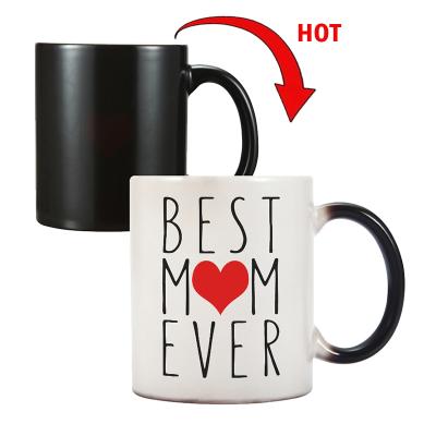 China Disposable Cheap Custom 11Oz Color Changing Mug Ceramic Mugs For Sublimation Gift For Best Mom for sale