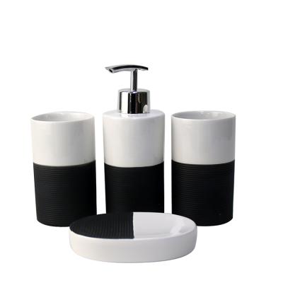 China Wholesale Home Decoration Home Foundations Design Luxury Ceramic Marble Bathroom Accessory Set Of 4 for sale