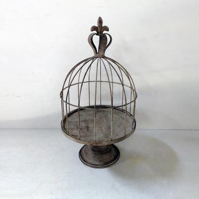 China Metal Birdcage Minimalist Antique Decorative Round Planter in Garden for sale