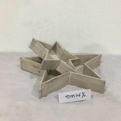 China Europe Garden Star Pentagon Shape Wooden Plant Pots Herb Flower Succulent Planter Box for sale