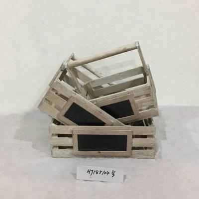 China Garden Minimalist Wooden Pot Plant Pot Hot Sale Handmade Flower Pot With Blackboard for sale