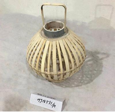 China Home Decoration Customized Hanging Natural Bamboo Candle Holder Lantern for sale