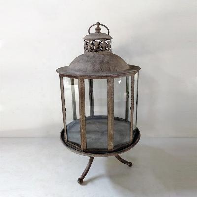 China Wholesale Minimalist Home Decorative Vintage Metal Storm Lantern Floor Standing Candle Lantern for sale